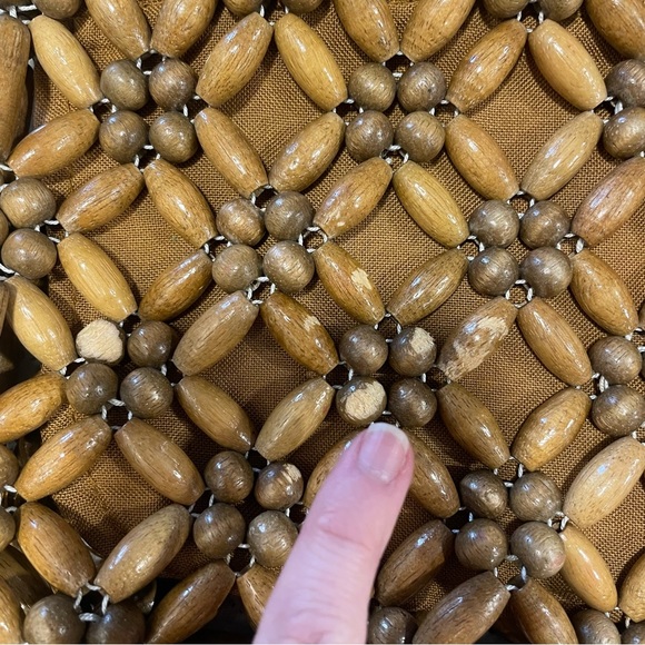 Set of 2 Vintage Wooden Bead Bags - Picture 4 of 11